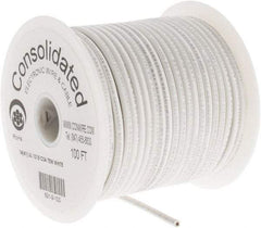 Made in USA - 14 AWG, 41 Strand, 100' OAL, Tinned Copper Hook Up Wire - White PVC Jacket, 0.136" Diam - Apex Tool & Supply