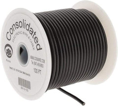 Made in USA - 14 AWG, 41 Strand, 100' OAL, Tinned Copper Hook Up Wire - Black PVC Jacket, 0.136" Diam - Apex Tool & Supply