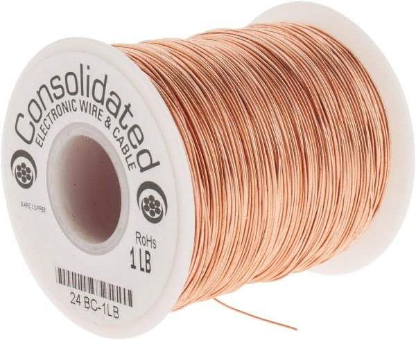 Made in USA - 24 AWG, 0.0201 Inch Diameter, 804 Ft., Solid, Grounding Wire - Copper, ASTM B3, QQ-W-343 Type S, RoHS Compliant - Apex Tool & Supply