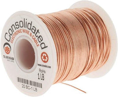 Made in USA - 20 AWG, 0.032 Inch Diameter, 318 Ft., Solid, Grounding Wire - Copper, ASTM B3, QQ-W-343 Type S, RoHS Compliant - Apex Tool & Supply