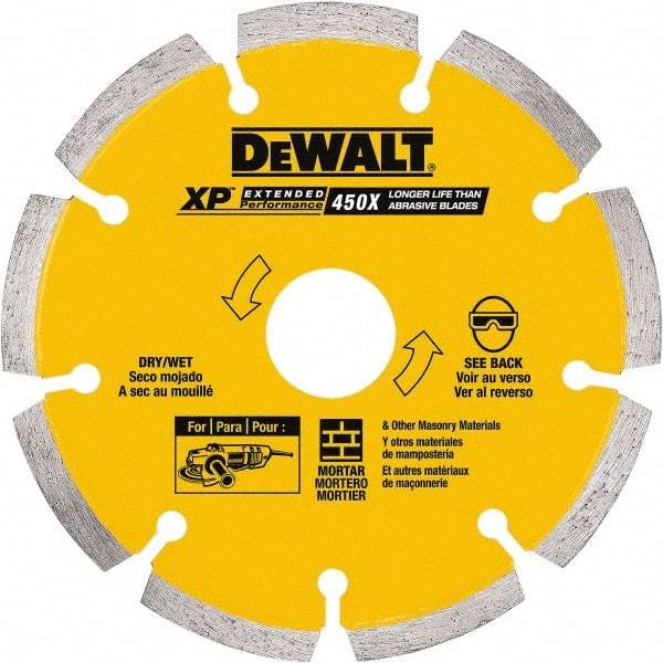 DeWALT - 5" Diam, 7/8" Arbor Hole Diam, Wet & Dry Cut Saw Blade - Diamond-Tipped, Standard Round Arbor - Apex Tool & Supply