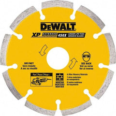DeWALT - 6" Diam, 7/8" Arbor Hole Diam, Wet & Dry Cut Saw Blade - Diamond-Tipped, Standard Round Arbor - Apex Tool & Supply