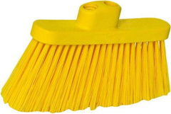 PRO-SOURCE - 10" Wide, Yellow Polypropylene Bristles, Angled Broom - Threaded Handle, 10 Inch Wide Broom, Yellow Bristles, Handle Sold Separately - Apex Tool & Supply