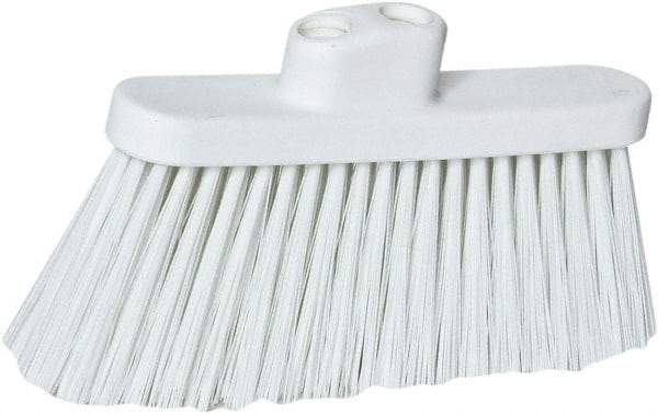 PRO-SOURCE - 10" Wide, White Polypropylene Bristles, Angled Broom - Threaded Handle, 10 Inch Wide Broom, White Bristles, Handle Sold Separately - Apex Tool & Supply