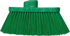 PRO-SOURCE - 10" Wide, Green Polypropylene Bristles, Angled Broom - Threaded Handle, 10 Inch Wide Broom, Green Bristles, Handle Sold Separately - Apex Tool & Supply