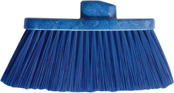 PRO-SOURCE - 10" Wide, Blue Polypropylene Bristles, Angled Broom - Threaded Handle, 10 Inch Wide Broom, Blue Bristles, Handle Sold Separately - Apex Tool & Supply