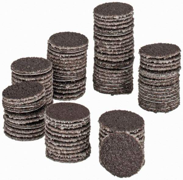 Tru-Maxx - 1/2" Diam, 100 Grit Aluminum Oxide Adhesive PSA Disc - Fine Grade, X Weighted Cloth Backing, For Right Angle/Vertical Shaft Portable Grinders - Apex Tool & Supply