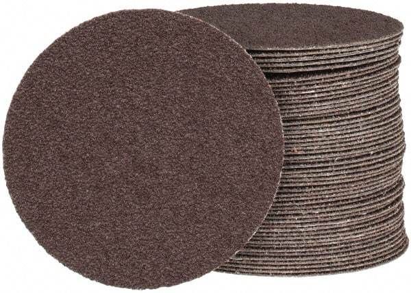 Tru-Maxx - 4" Diam, 50 Grit Aluminum Oxide Adhesive PSA Disc - Coarse Grade, X Weighted Cloth Backing, For Right Angle/Vertical Shaft Portable Grinders - Apex Tool & Supply