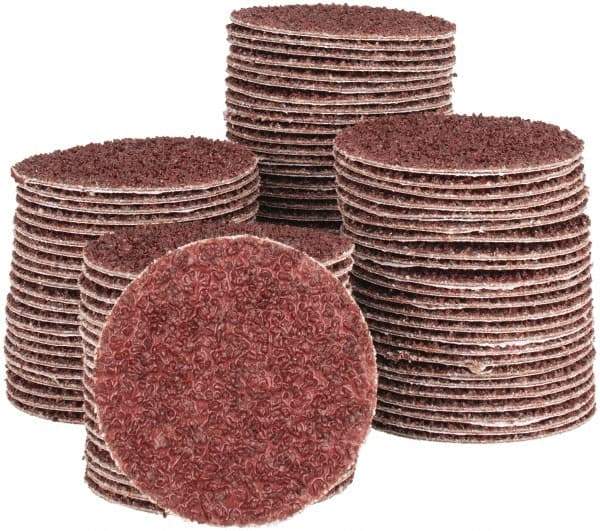 Tru-Maxx - 2" Diam, 24 Grit Aluminum Oxide Adhesive PSA Disc - Very Coarse Grade, X Weighted Cloth Backing, For Right Angle/Vertical Shaft Portable Grinders - Apex Tool & Supply