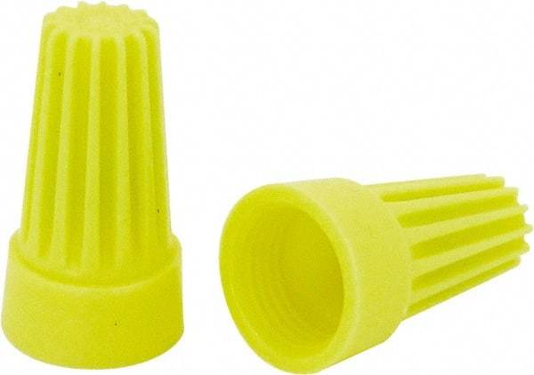 Ideal - 2, 18 to 2, 12 AWG, 600 Volt, Flame Retardant, Standard Twist on Wire Connector - Yellow, 221°F - Apex Tool & Supply