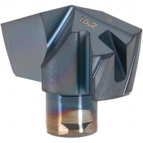 Iscar - Series ICP-2M, 0.598" Diam Grade IC908 140° Replaceable Drill Tip - Carbide, TiAlN Finish, 15 Seat Size, Through Coolant - Apex Tool & Supply