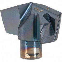 Iscar - Series ICP-2M, 0.598" Diam Grade IC908 140° Replaceable Drill Tip - Carbide, TiAlN Finish, 15 Seat Size, Through Coolant - Apex Tool & Supply