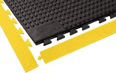 Wearwell - 3' Long x 3' Wide x 5/8" Thick, Anti-Fatigue Modular Matting Tiles - Male & Female, 4 Interlocking Sides, Black, For Dry Areas, Series 503 - Apex Tool & Supply