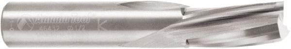 Amana Tool - 1/2" Cutting Diam x 1" Length of Cut, 3 Flute, Downcut Spiral Router Bit - Uncoated, Right Hand Cut, Solid Carbide, 3" OAL x 1/2" Shank Diam, 20° Helix Angle - Apex Tool & Supply