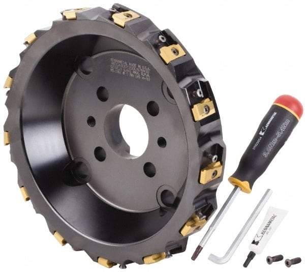 Kennametal - 13 Inserts, 12" Cut Diam, 2-1/2" Arbor Diam, 25.45mm Max Depth of Cut, Indexable Square-Shoulder Face Mill - 0/90° Lead Angle, 80mm High, LN.U 2210.. Insert Compatibility, Series MEGA90 - Apex Tool & Supply