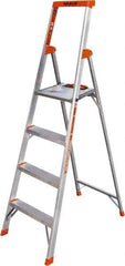 Little Giant Ladder - 4 Steps, 6' High, Type IA Rating, Aluminum Step Ladder - 300 Lb Capacity, 21" Base Width - Apex Tool & Supply