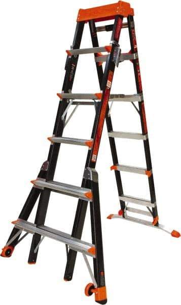 Little Giant Ladder - 9 Steps, 10' High, Type IAA Rating, Fiberglass Step Ladder - 375 Lb Capacity, 36" Base Width - Apex Tool & Supply