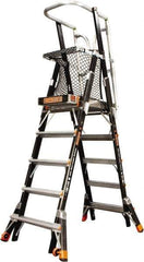 Little Giant Ladder - 108" 8 Step Platform - Rolling Work Platform, 375 Lb Capacity, 108" Platform Height, 45-1/2" Base Width x 87" Base Depth, Aluminum - Apex Tool & Supply