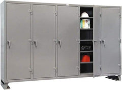 Strong Hold - 20 Shelf Locking Storage Cabinet - Steel, 98" Wide x 24" Deep x 78" High, Dark Gray - Apex Tool & Supply