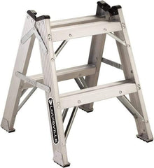 Louisville - 1 Step, 2' High, Type IAA Rating, Aluminum Step Stand - 375 Lb Capacity, 21" Base Width - Apex Tool & Supply