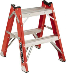 Louisville - 1 Step, 2' High, Type IAA Rating, Fiberglass Step Stand - 375 Lb Capacity, 21" Base Width - Apex Tool & Supply