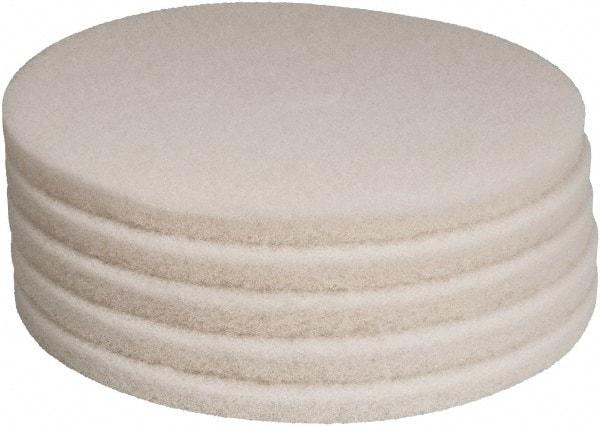 PRO-SOURCE - Polishing Pad - 19" Machine, White Pad, Polyester - Apex Tool & Supply