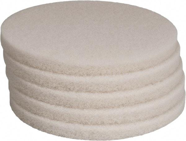 PRO-SOURCE - Polishing Pad - 14" Machine, White Pad, Polyester - Apex Tool & Supply
