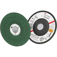 3M - 46 Grit, 4-1/2" Wheel Diam, 1/8" Wheel Thickness, 7/8" Arbor Hole, Type 27 Depressed Center Wheel - Ceramic - Apex Tool & Supply