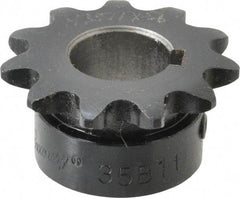 Browning - 11 Teeth, 3/8" Chain Pitch, Chain Size 35, Finished Bore Sprocket - 5/8" Bore Diam, 1.331" Pitch Diam, 1-1/2" Outside Diam - Apex Tool & Supply
