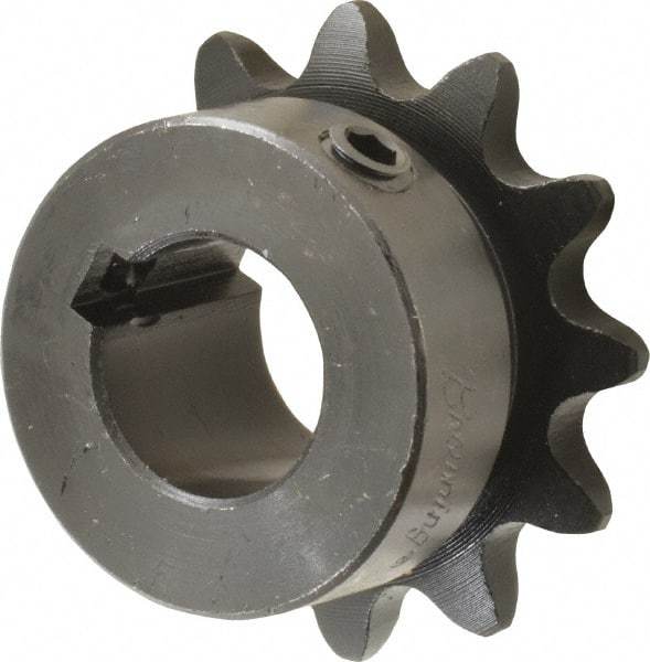 Browning - 12 Teeth, 3/8" Chain Pitch, Chain Size 35, Finished Bore Sprocket - 5/8" Bore Diam, 1.449" Pitch Diam, 1.63" Outside Diam - Apex Tool & Supply