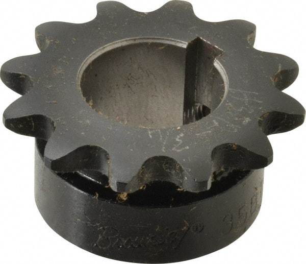 Browning - 12 Teeth, 3/8" Chain Pitch, Chain Size 35, Finished Bore Sprocket - 3/4" Bore Diam, 1.449" Pitch Diam, 1.63" Outside Diam - Apex Tool & Supply