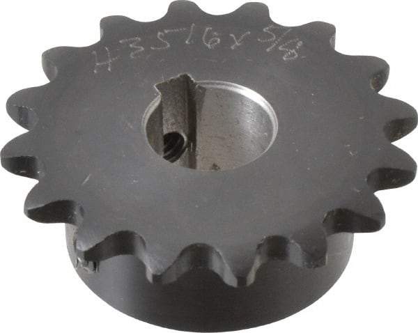 Browning - 16 Teeth, 3/8" Chain Pitch, Chain Size 35, Finished Bore Sprocket - 5/8" Bore Diam, 1.922" Pitch Diam, 2.11" Outside Diam - Apex Tool & Supply