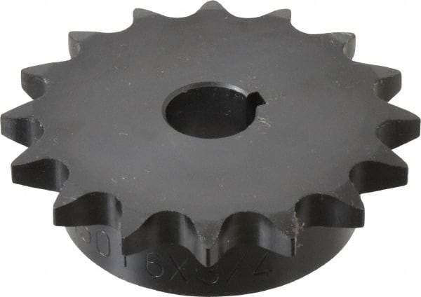 Browning - 16 Teeth, 5/8" Chain Pitch, Chain Size 50, Finished Bore Sprocket - 3/4" Bore Diam, 3.204" Pitch Diam, 3.52" Outside Diam - Apex Tool & Supply