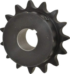 Browning - 15 Teeth, 3/4" Chain Pitch, Chain Size 60, Finished Bore Sprocket - 1-1/8" Bore Diam, 3.607" Pitch Diam, 3.98" Outside Diam - Apex Tool & Supply