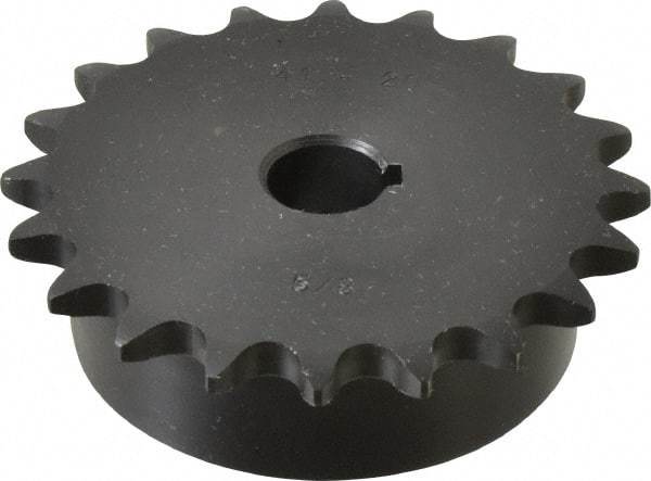 Browning - 20 Teeth, 1/2" Chain Pitch, Chain Size 41, Finished Bore Sprocket - 5/8" Bore Diam, 3.196" Pitch Diam, 3.45" Outside Diam - Apex Tool & Supply