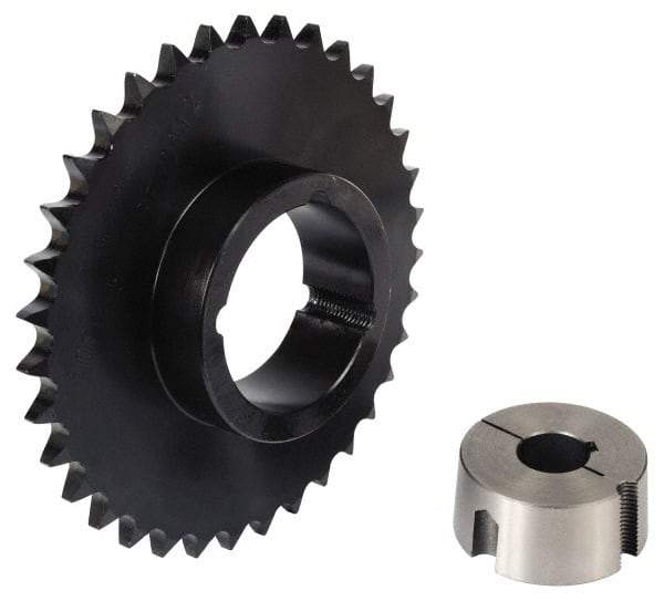 Browning - 14 Teeth, 5/8" Chain Pitch, Chain Size 50, TB Bushed Sprocket - 2.809" Pitch Diam, 3.11" Outside Diam - Apex Tool & Supply
