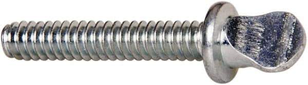 Value Collection - #6-32 Oval Shoulder Steel Thumb Screw - 3/4" OAL, 0.29" Head Height, Zinc-Plated Finish - Apex Tool & Supply