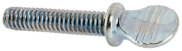 Value Collection - #8-32 Oval Shoulder Steel Thumb Screw - 1" OAL, 0.3" Head Height, Zinc-Plated Finish - Apex Tool & Supply