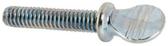 Value Collection - #8-32 Oval Shoulder Steel Thumb Screw - 1" OAL, 0.3" Head Height, Zinc-Plated Finish - Apex Tool & Supply