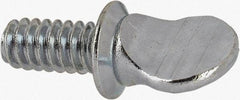 Value Collection - #10-24 Oval Shoulder Steel Thumb Screw - 3/8" OAL, 0.43" Head Height, Zinc-Plated Finish - Apex Tool & Supply