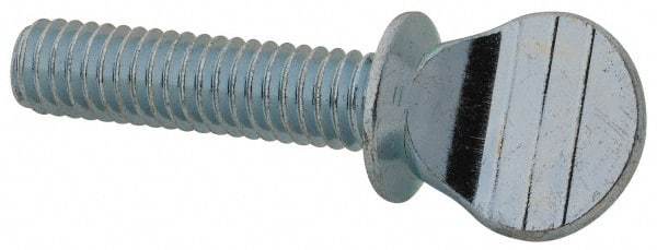 Value Collection - 5/16-18 Oval Shoulder Steel Thumb Screw - 1-1/4" OAL, 0.67" Head Height, Zinc-Plated Finish - Apex Tool & Supply