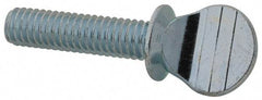 Value Collection - 5/16-18 Oval Shoulder Steel Thumb Screw - 1-1/4" OAL, 0.67" Head Height, Zinc-Plated Finish - Apex Tool & Supply