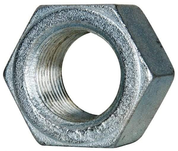 Value Collection - 1-1/8 - 12 UN Steel Right Hand Hex Nut - 1-11/16" Across Flats, 31/32" High, Zinc-Plated Finish - Apex Tool & Supply