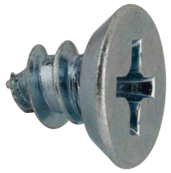 Value Collection - #8 Flat Head Phillips Sheet Metal Screw - Steel, 1/4" OAL, AISI 1016, ASME B18.6.3, ASME B18.6.4 & SAE J933, Grade 1016-1024 - Apex Tool & Supply