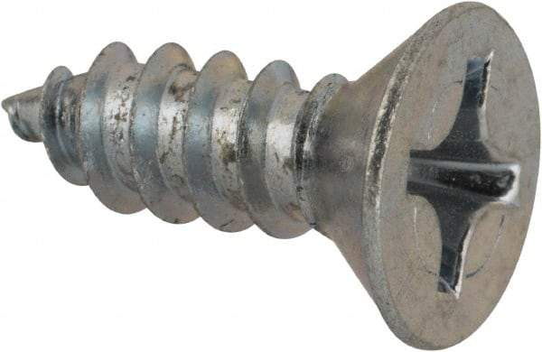 Value Collection - #12 Flat Head Phillips Sheet Metal Screw - Steel, 5/8" OAL, AISI 1016, ASME B18.6.3, ASME B18.6.4 & SAE J933, Grade 1016-1024 - Apex Tool & Supply