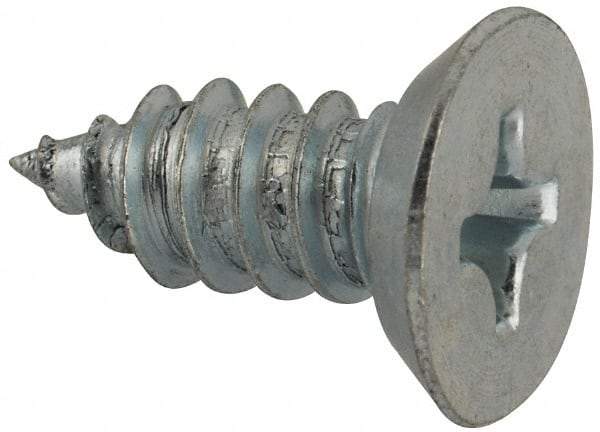 Value Collection - #14 Flat Head Phillips Sheet Metal Screw - Steel, 5/8" OAL, AISI 1016, ASME B18.6.3, ASME B18.6.4 & SAE J933, Grade 1016-1024 - Apex Tool & Supply