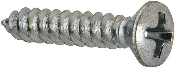 Value Collection - #6 Oval Head Phillips Sheet Metal Screw - Steel, 3/4" OAL, AISI 1016, ANSI/ASME B18.6.4, ASME B18.6.3 & SAE J933, Grade 1016-1024 - Apex Tool & Supply