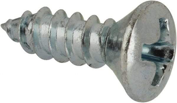 Value Collection - #7 Oval Head Phillips Sheet Metal Screw - Steel, 1/2" OAL, AISI 1016, ANSI/ASME B18.6.4, ASME B18.6.3 & SAE J933, Grade 1016-1024 - Apex Tool & Supply