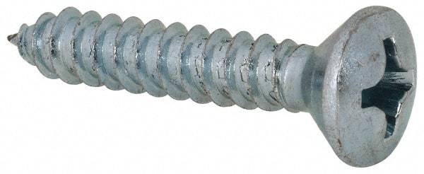 Value Collection - #12 Oval Head Phillips Sheet Metal Screw - Steel, 1-1/4" OAL, AISI 1016, ANSI/ASME B18.6.4, ASME B18.6.3 & SAE J933, Grade 1016-1024 - Apex Tool & Supply