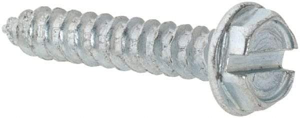 Value Collection - #4 Hex Washer Head Slotted Sheet Metal Screw - Steel, 5/8" Length Under Head, AISI 1016, ASME B18.6.3, ASME B18.6.4 & SAE J933, Grade 1016-1024 - Apex Tool & Supply